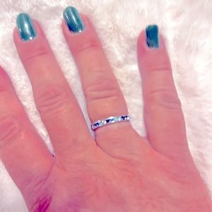 Blue and silver with cz ring